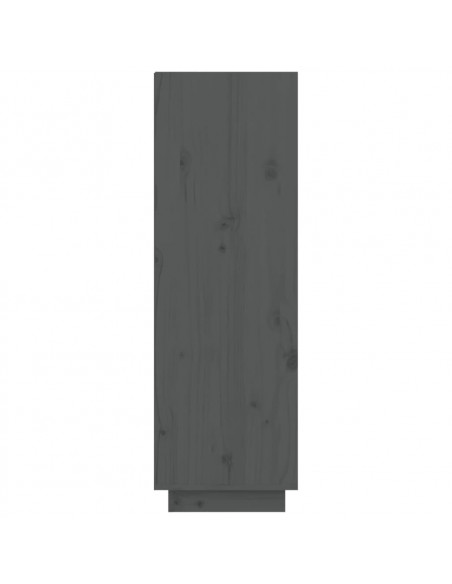 Scarpiera Grigia 60x34x105 cm in Legno Massello di Pino