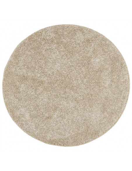 Tappeto a Pelo Lucido Lungo ISTAN Effetto Beige Ø 200 cm