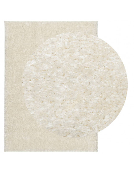 Tappeto a Pelo Lucido Lungo ISTAN Effetto Crema 240x340 cm