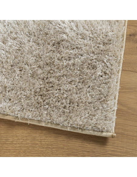 Tappeto a Pelo Lucido Lungo ISTAN Effetto Beige 140x200 cm