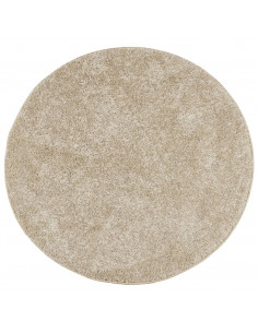 Tappeto a Pelo Lucido Lungo ISTAN Effetto Beige Ø 80 cm