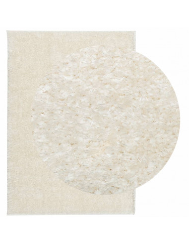 Tappeto a Pelo Lucido Lungo ISTAN Effetto Crema 120x170 cm