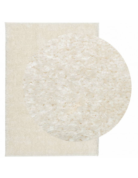 Tappeto a Pelo Lucido Lungo ISTAN Effetto Crema 120x170 cm