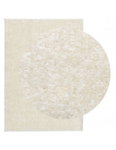 Tappeto a Pelo Lucido Lungo ISTAN Effetto Crema 160x230 cm 2