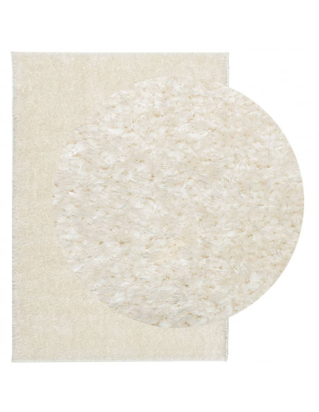 Tappeto a Pelo Lucido Lungo ISTAN Effetto Crema 160x230 cm