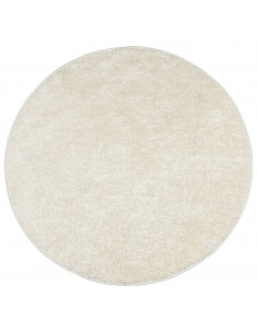Tappeto a Pelo Lucido Lungo ISTAN Effetto Crema Ø 100 cm