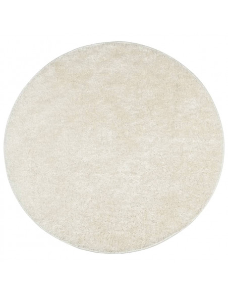 Tappeto a Pelo Lucido Lungo ISTAN Effetto Crema Ø 100 cm