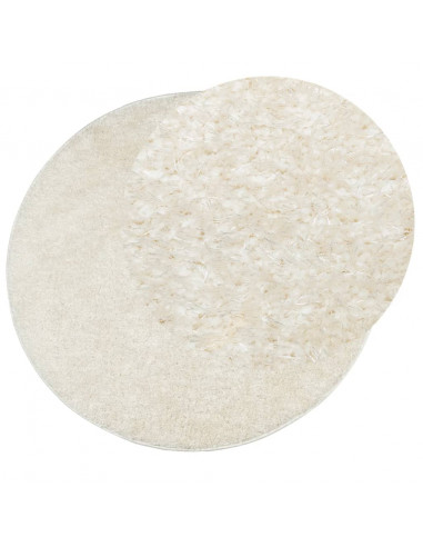 Tappeto a Pelo Lucido Lungo ISTAN Effetto Crema Ø 100 cm