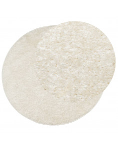 Tappeto a Pelo Lucido Lungo ISTAN Effetto Crema Ø 160 cm 2