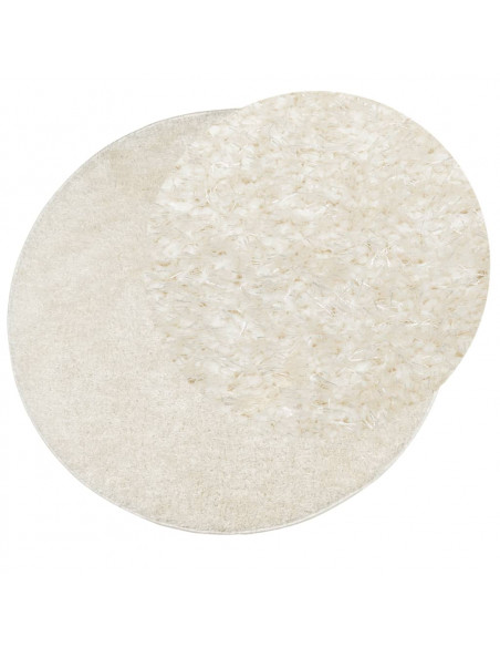 Tappeto a Pelo Lucido Lungo ISTAN Effetto Crema Ø 160 cm