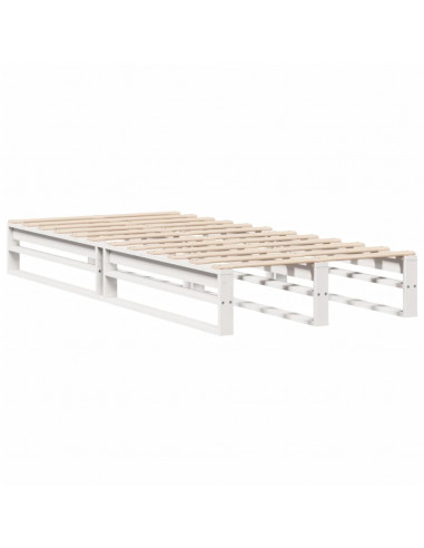 Letto senza Materasso Bianco 90x190 cm in Legno Massello Pino