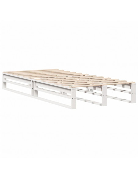 Letto senza Materasso Bianco 90x190 cm in Legno Massello Pino