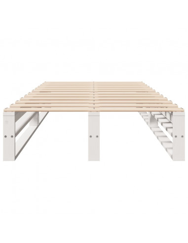 Letto senza Materasso Bianco 90x190 cm in Legno Massello Pino