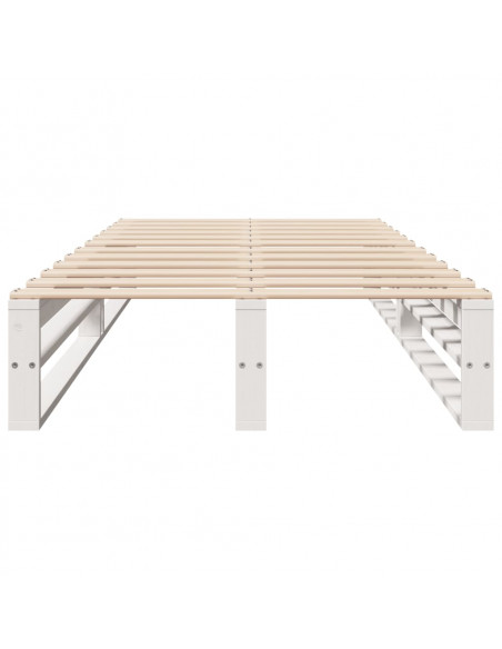 Letto senza Materasso Bianco 90x190 cm in Legno Massello Pino