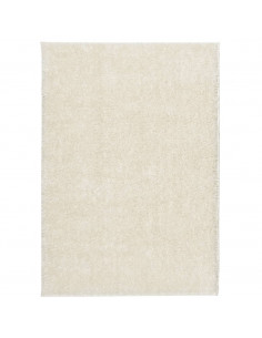 Tappeto a Pelo Lucido Lungo ISTAN Effetto Crema 140x200 cm