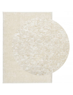 Tappeto a Pelo Lucido Lungo ISTAN Effetto Crema 140x200 cm 2