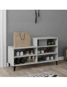 Scarpiera Grigio Cemento 102x36x60 cm in Legno Multistrato