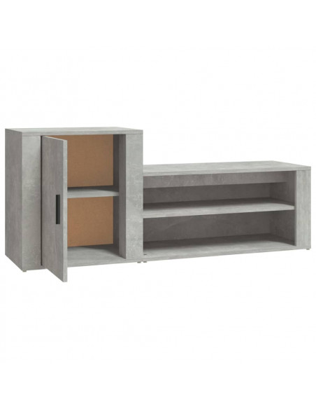 Scarpiera Grigio Cemento 130x35x54 cm in Legno Multistrato