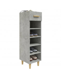 Scarpiera Grigio Cemento 30x35x105 cm in Legno Multistrato