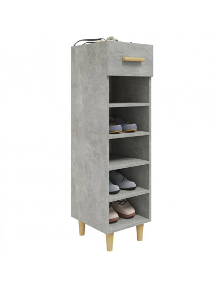 Scarpiera Grigio Cemento 30x35x105 cm in Legno Multistrato