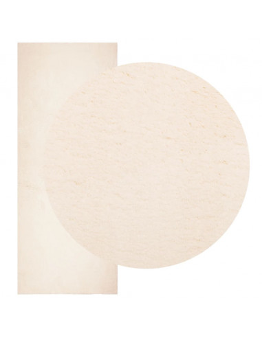 Tappeto a Pelo Corto HUARTE Morbido e Lavabile Beige 80x200 cm