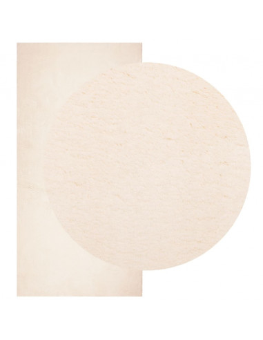 Tappeto a Pelo Corto HUARTE Morbido e Lavabile Beige 100x200 cm