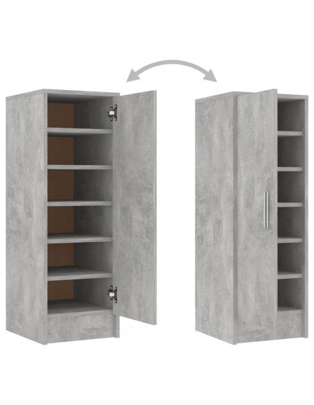 Scarpiera Grigio Cemento 32x35x92 cm in Truciolato
