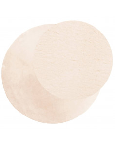 Tappeto a Pelo Corto HUARTE Morbido e Lavabile Beige Ø 120 cm 2