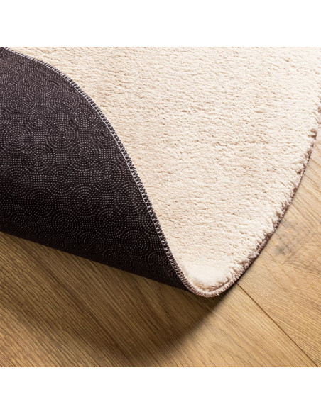 Tappeto a Pelo Corto HUARTE Morbido e Lavabile Beige Ø 120 cm