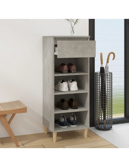Scarpiera Grigio Cemento 40x36x105 cm in Legno Multistrato