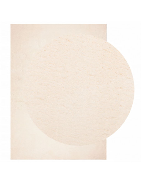 Tappeto a Pelo Corto HUARTE Morbido e Lavabile Beige 160x230 cm