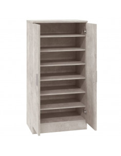 Scarpiera Grigio Cemento 55x35x108 cm in Legno Multistrato