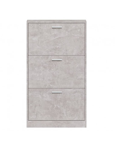 Scarpiera Grigio Cemento 59x17x108 cm in Legno Multistrato