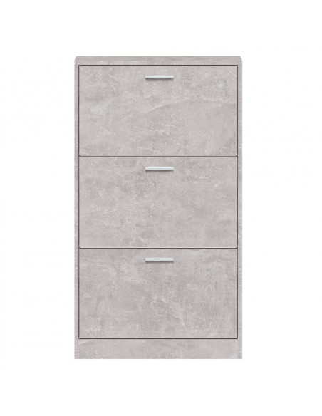 Scarpiera Grigio Cemento 59x17x108 cm in Legno Multistrato