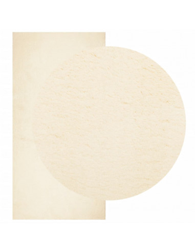 Tappeto a Pelo Corto HUARTE Morbido e Lavabile Crema 100x200 cm