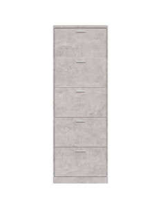 Scarpiera Grigio Cemento 59x17x169 cm in Legno Multistrato 2