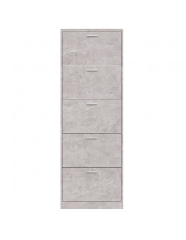 Scarpiera Grigio Cemento 59x17x169 cm in Legno Multistrato
