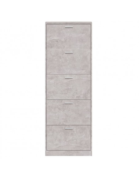 Scarpiera Grigio Cemento 59x17x169 cm in Legno Multistrato