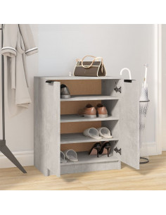 Scarpiera Grigio Cemento 59x35x70 cm in Legno Multistrato