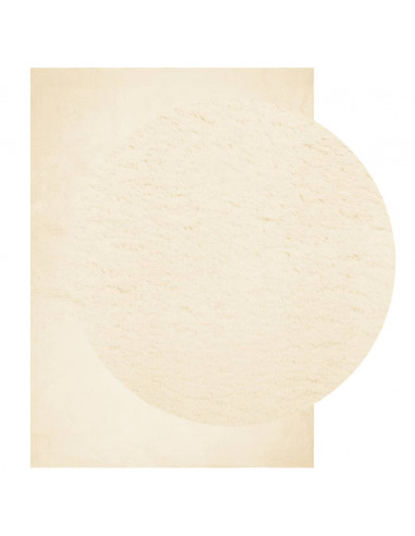 Tappeto a Pelo Corto HUARTE Morbido e Lavabile Crema 200x280 cm