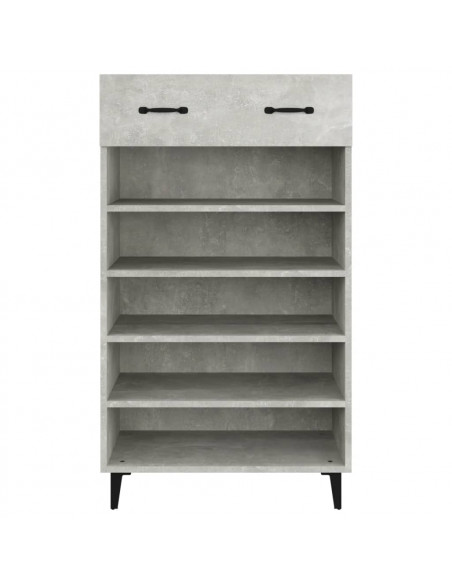 Scarpiera Grigio Cemento 60x35x105 cm in Legno Multistrato