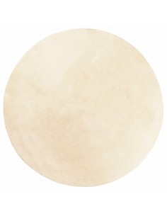 Tappeto a Pelo Corto HUARTE Morbido e Lavabile Crema Ø 120 cm