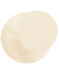 Tappeto a Pelo Corto HUARTE Morbido e Lavabile Crema Ø 120 cm 2