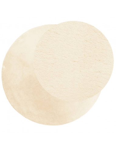 Tappeto a Pelo Corto HUARTE Morbido e Lavabile Crema Ø 120 cm