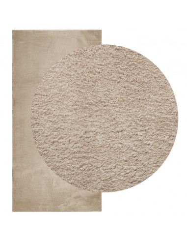 Tappeto a Pelo Corto HUARTE Morbido e Lavabile Sabbia 100x200cm