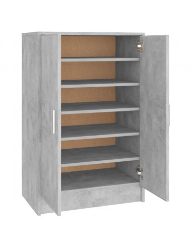 Scarpiera Grigio Cemento 60x35x92 cm in Truciolato