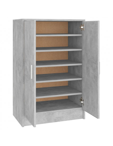 Scarpiera Grigio Cemento 60x35x92 cm in Truciolato