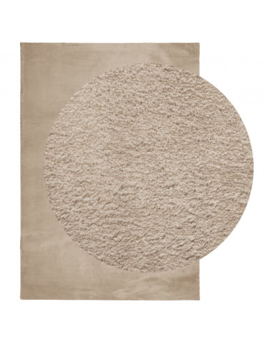 Tappeto a Pelo Corto HUARTE Morbido e Lavabile Sabbia 120x170cm