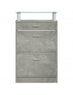 Scarpiera Grigio Cemento 63x24x104 cm in Legno Multistrato