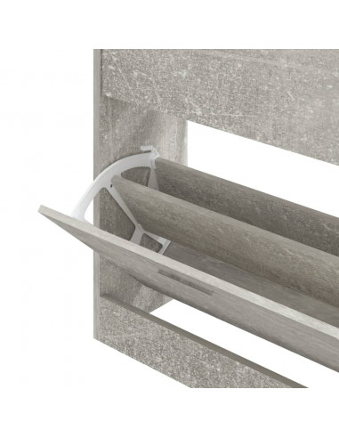Scarpiera Grigio Cemento 63x24x81 cm in Legno Multistrato